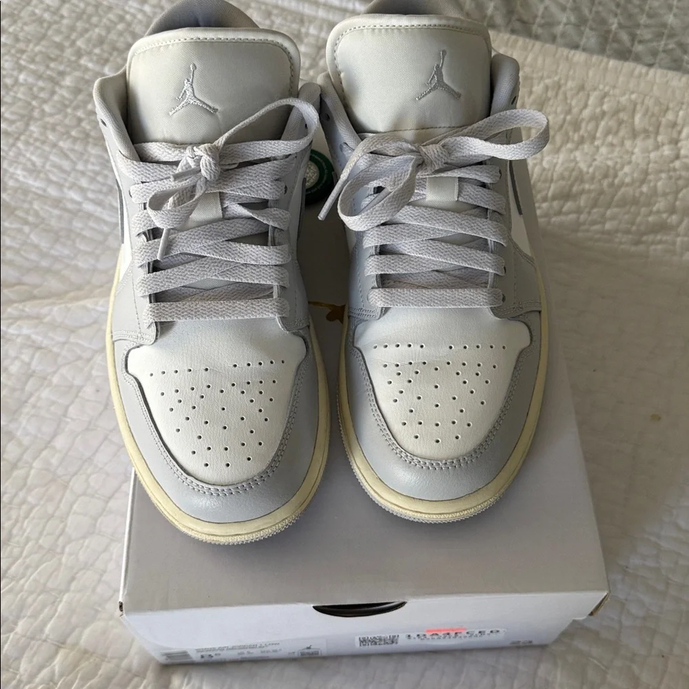 Nike Air Jordan 1 Low Sneakers - Neutral Grey & Coconut Milk - Picture 7 of 13
